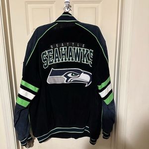 Brand new never worn Seattle Seahawks jacket made by NFL. XXL SUEDE MATERIAL